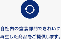 自社内の塗装部門できれいに再生した商品をご提供します。